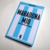 Buchcover, blau-weiße Streifen.