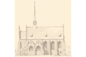 Historische Kirchenzeichnung.
