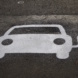 Weiße Markierung für das elektrische Laden von Autos.